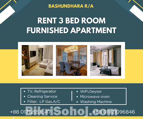 Renting A Frnished Three-Bedroom in Bashundhara R/A